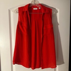 New York & Company Blouse, Red, Size Medium